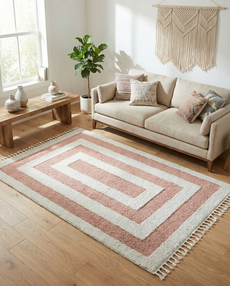 Sahara Chic Collection Area Rug -  Casablanca Rectangle Pink  lifestyle 53