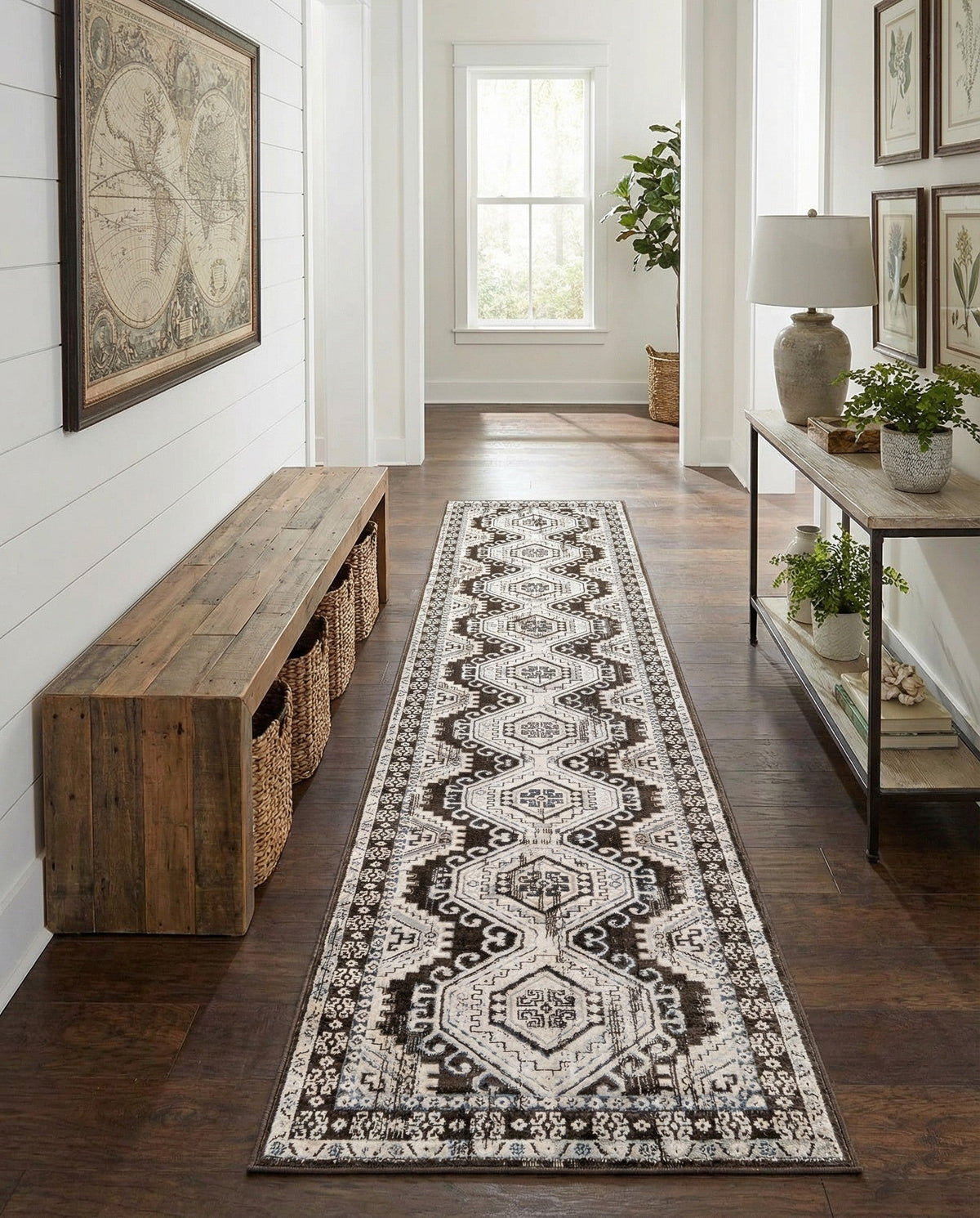 Savannah Elegance Collection Area Rug -  Tybee (Gray) Runner Gray  lifestyle 87