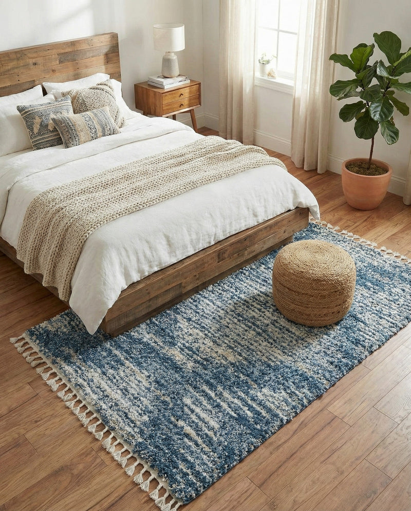 Tranquil Tides Shag Collection Area Rug -  Azure Rectangle Blue  lifestyle 42
