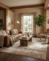 Coastal Manor Collection Area Rug -  Oceanfront Rectangle Blue Beige  lifestyle 4
