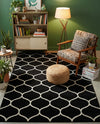 Trellis Mosaic Collection Area Rug -  Pergolatown (Black) Rectangle Black  lifestyle 16