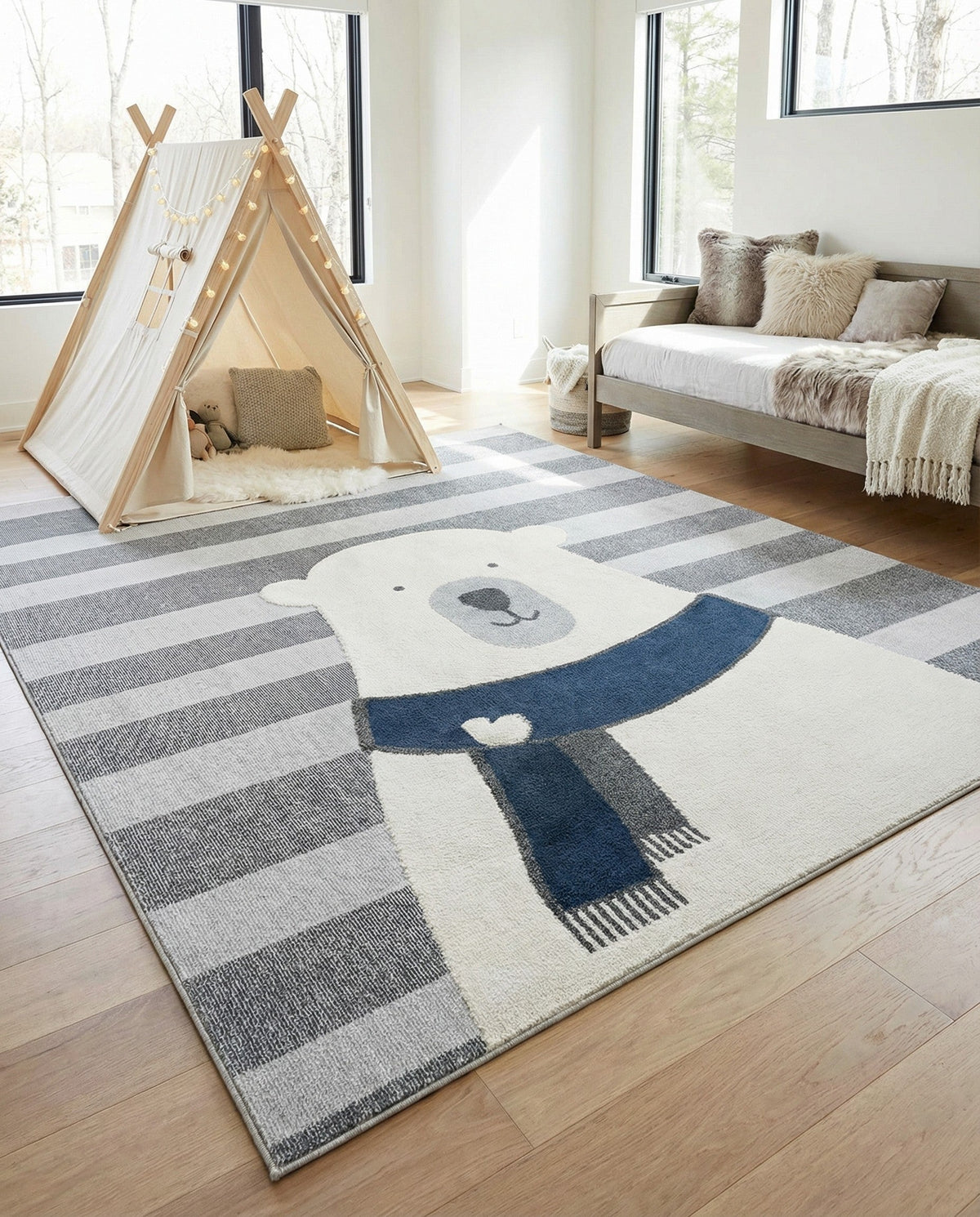 Wonder Tykes Collection Area Rug -  Dreamland Rectangle Gray  lifestyle 5