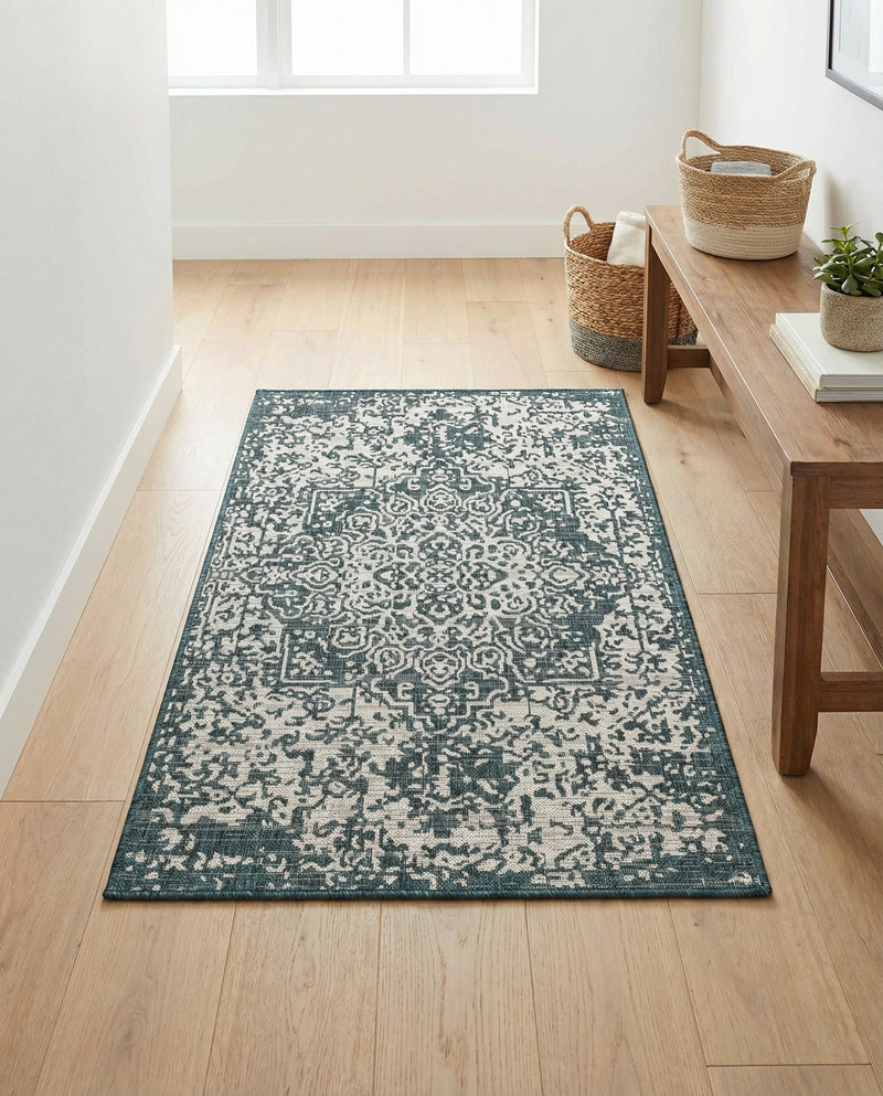 Urban Oasis Rugs Collection Area Rug -  Penthouse (Teal) Rectangle Teal  lifestyle 30