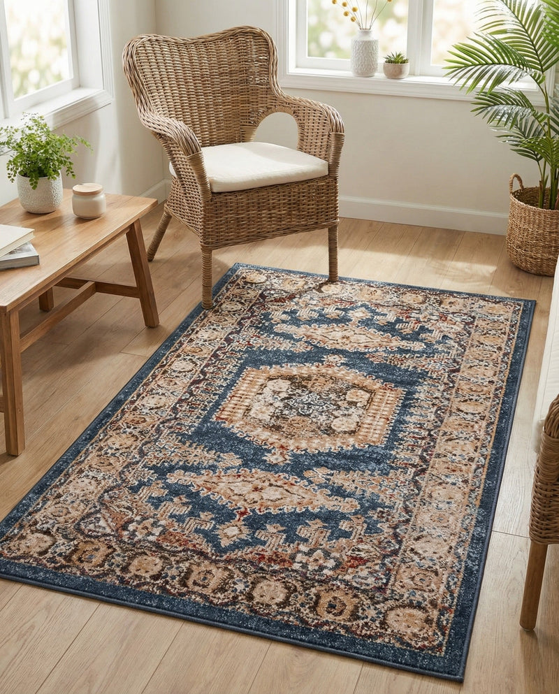 Eden Oasis Collection Area Rug -  Refuge (Blue) Rectangle Blue  lifestyle 23