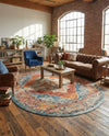 Savannah Soiree Collection Area Rug - Serengeti (Rust Red) Oval Rust Red  lifestyle 49