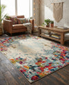 Chromatic Oasis Collection Area Rug -  Blush Rectangle Multi  lifestyle 16