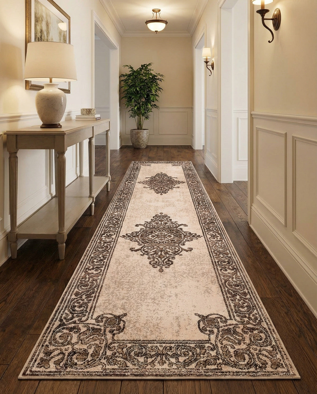 Sanctuary Retreat Collection Area Rug - Haven Runner Chocolate Brown  lifestyle 190