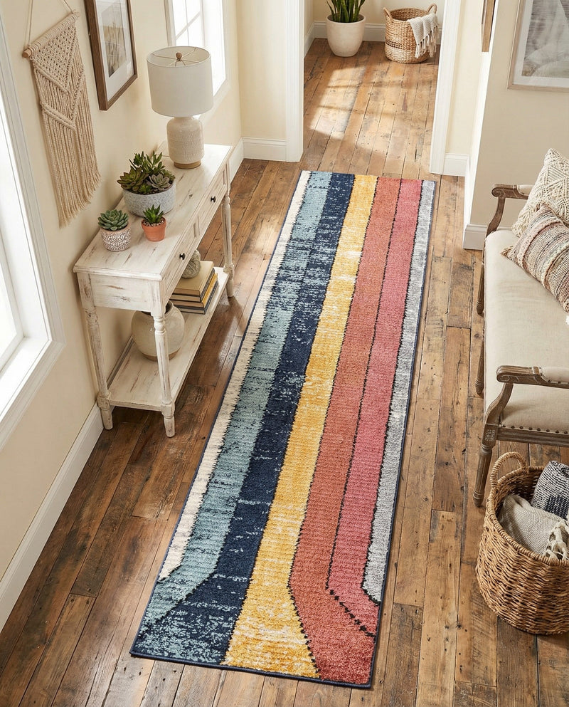 Marrakech Mosaic Collection Area Rug -  Agadir Runner Multi  lifestyle 57