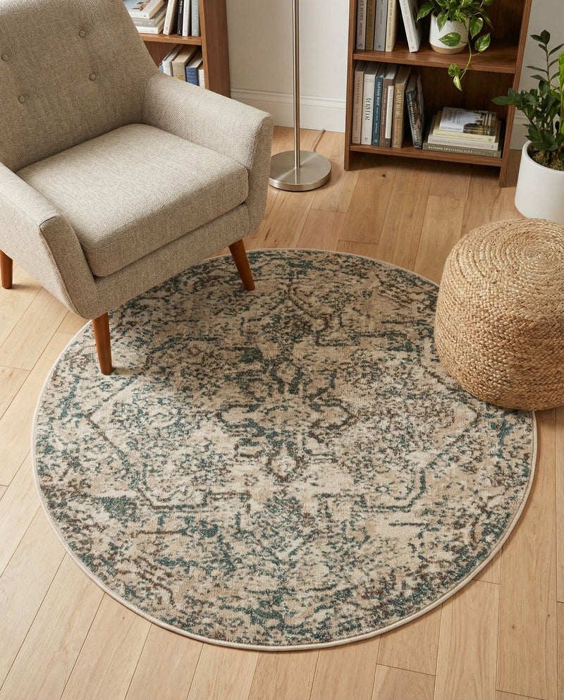 Gobi Sands Collection Area Rug -  Turpan Round Multi  lifestyle 44