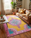Heritage Elegance Collection Area Rug -  Winterthur (Yellow) Rectangle Yellow  lifestyle 11