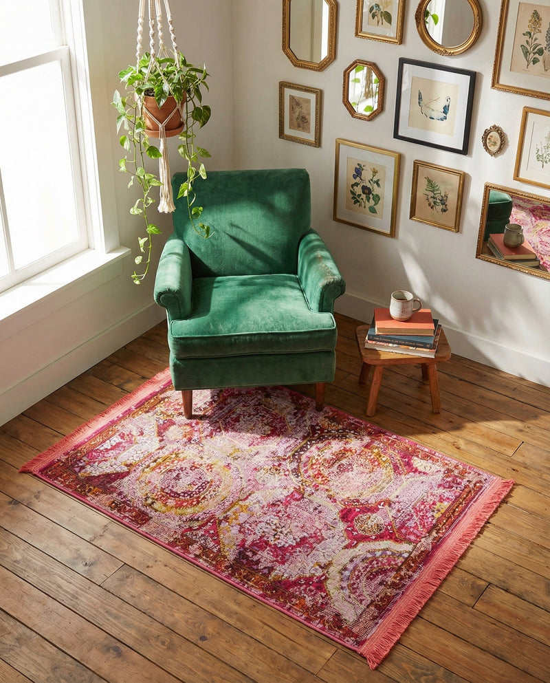 Caribbean Breeze Collection Area Rug -  Lucia Rectangle Pink  lifestyle 19
