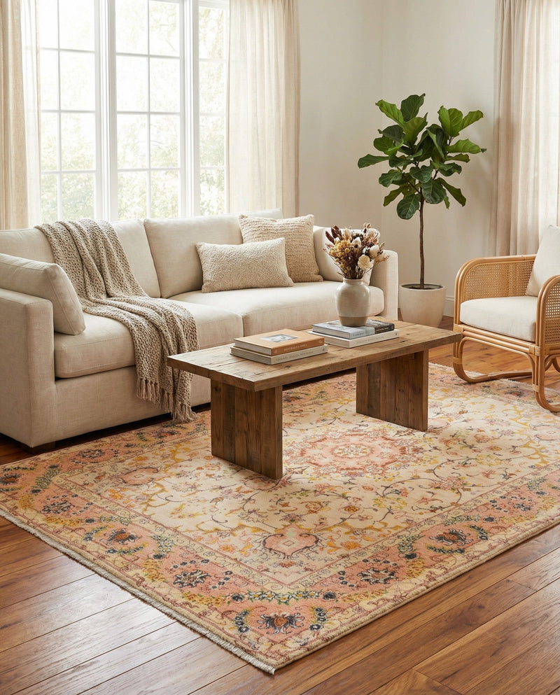 Bazaar Chic Collection Area Rug -  Fez Rectangle Ivory and Gold  lifestyle 16