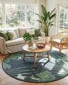 Coastal Terrace Collection Area Rug -  Anchor Round Navy Blue  lifestyle 38