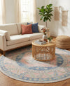 Savannah Series Collection Area Rug -  Augusta (French Blue) Round French Blue  lifestyle 77