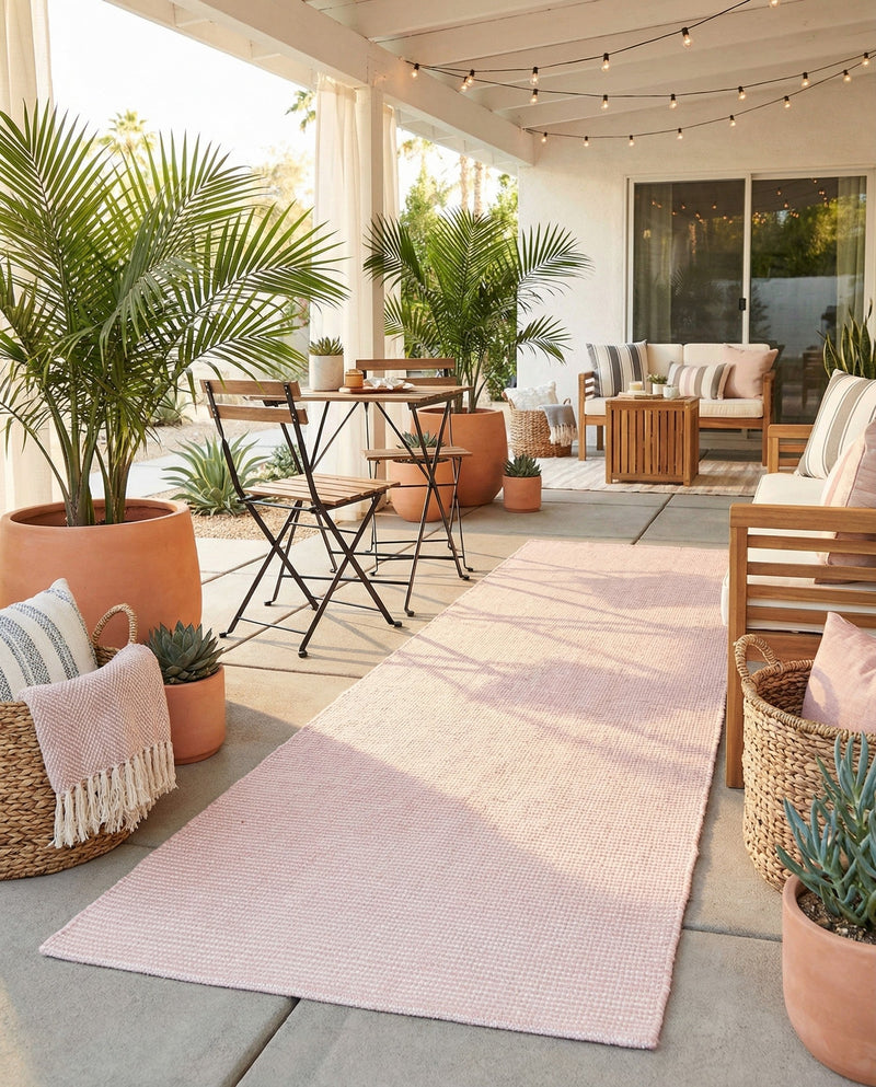 Jill Zarin Sedona Oasis Outdoor Collection Area Rug - Coconino (Pink Roses) Runner Pink Roses  lifestyle 73