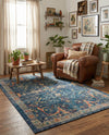 Seville Stripes Collection Area Rug -  Malaga (Navy Blue) Rectangle Navy Blue  lifestyle 31