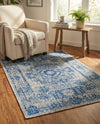 Patio Heritage Collection Area Rug - Savannah (Blue) Rectangle Blue  lifestyle 23