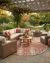 Desert Nomad Terrace Collection Area Rug - Sahara (Rust Red) Round Rust Red  lifestyle 70