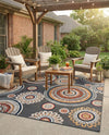 Seaside Blooms Collection Area Rug -  Eden Rectangle Black  lifestyle 25