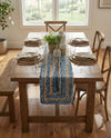Woven Udaipur Collection Area Rug - Sahara Table Runner Blue and Natural  lifestyle 68