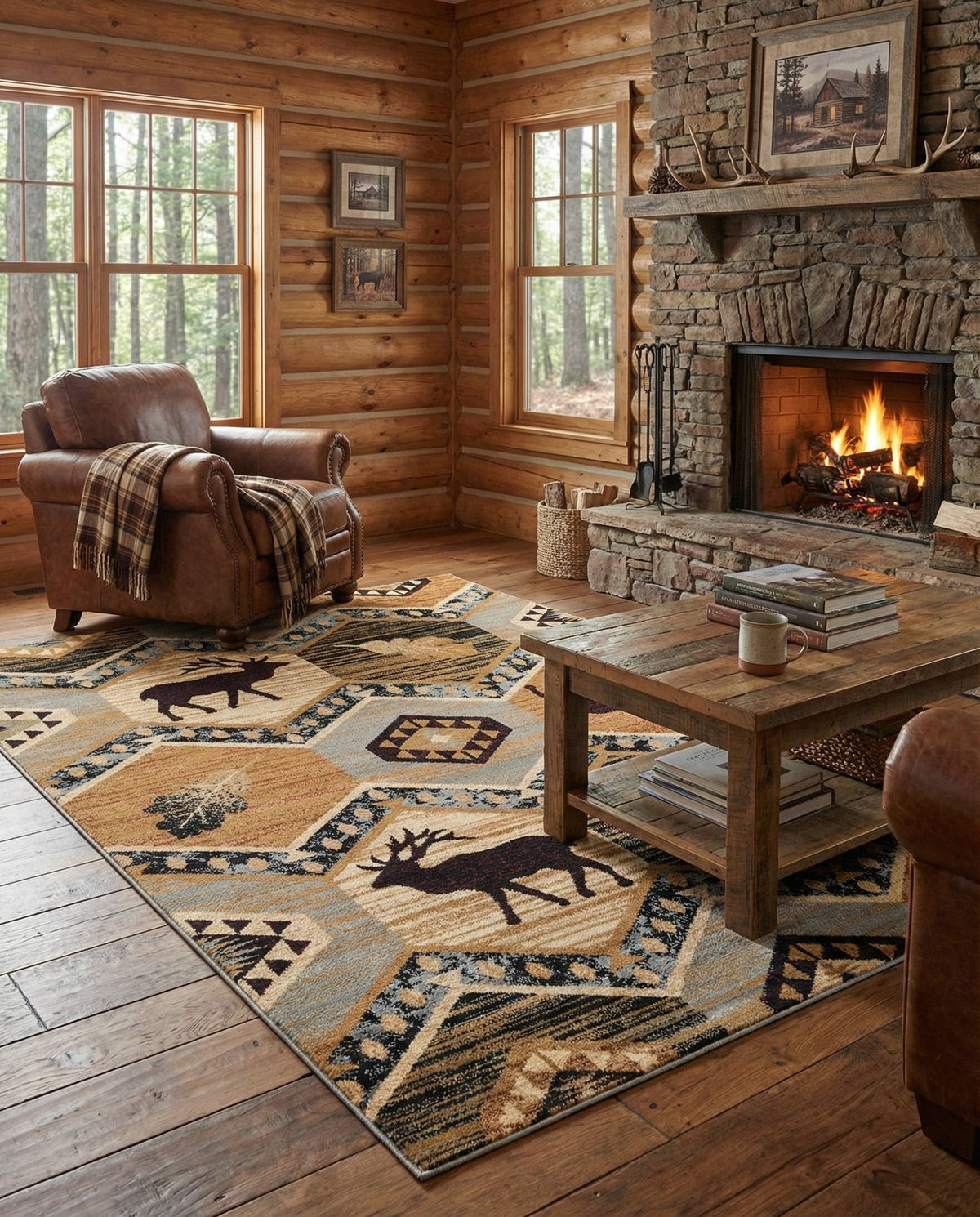Frontier Trails Collection Area Rug -  Mesa Rectangle Blue  lifestyle 29