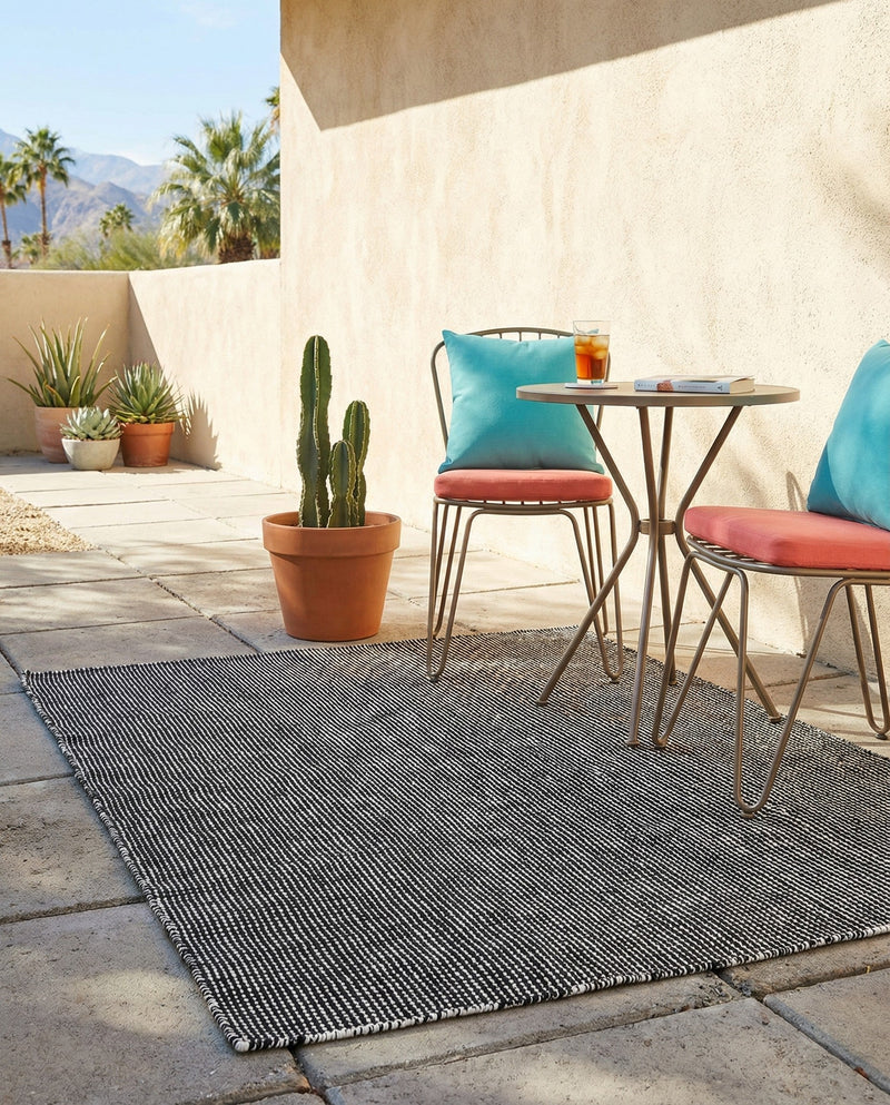 Jill Zarin Sedona Oasis Outdoor Collection Area Rug - Coconino (Black Sky) Rectangle Black Sky  lifestyle 19