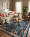 Seville Stripes Collection Area Rug -  Malaga (Navy Blue) Rectangle Navy Blue  lifestyle 34