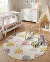 Wonder Tykes Collection Area Rug -  Dazzle Round Ivory  lifestyle 38