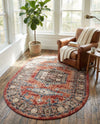 Eden Oasis Collection Area Rug -  Refuge (Terracotta) Oval Terracotta  lifestyle 57