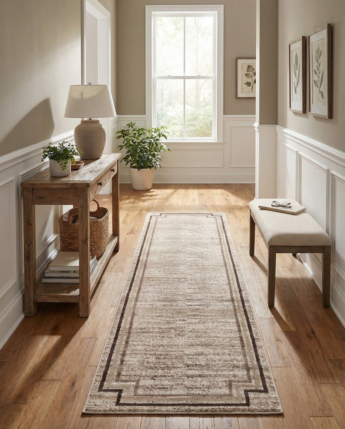 Serenity Sands Collection Area Rug -  Hushhaven Runner Brown  lifestyle 99