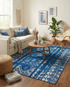 Brighton Stripes Collection Area Rug - Sussex (Navy Blue) Rectangle Navy Blue  lifestyle 5