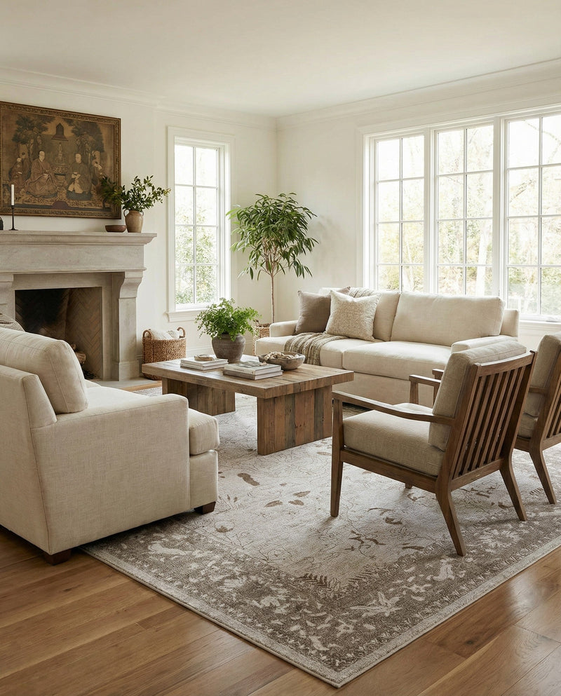 Horizon Collection Area Rug -  Apex (Light Gray) Rectangle Light Gray  lifestyle 23