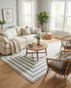 Sustainable Strands Indoor-Outdoor Oasis Collection Area Rug - Harborview Rectangle Gray and White  lifestyle 41