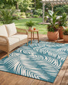 Seaside Blooms Collection Area Rug - Verdure (Teal) Rectangle Teal  lifestyle 24