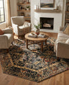 Neptune Elegance Collection Area Rug -  Galatea (Black) Octagon Black  lifestyle 79