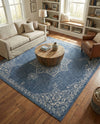 Patio Heritage Collection Area Rug -  Charleston (Blue) Square Blue  lifestyle 50