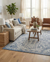 Tribal Terrace Treasures Collection Area Rug - Mayan Marina (Blue) Rectangle Blue  lifestyle 36