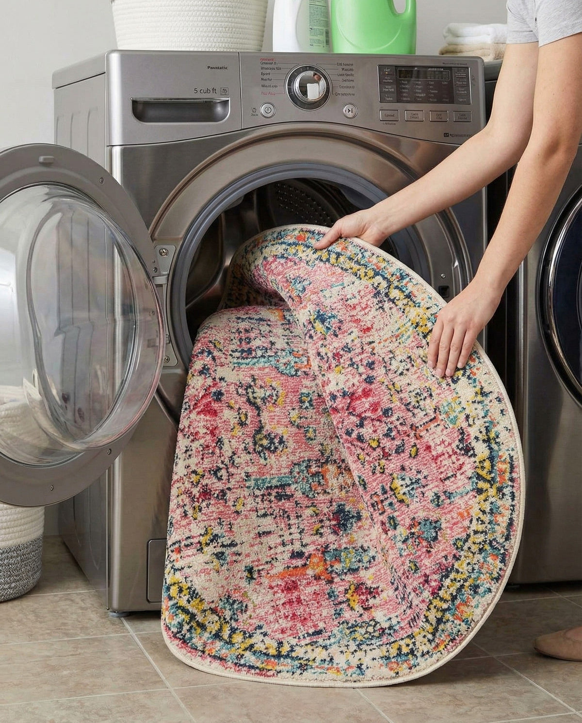 Sierra Collection Area Rug -  Shasta Round Pink  lifestyle 131