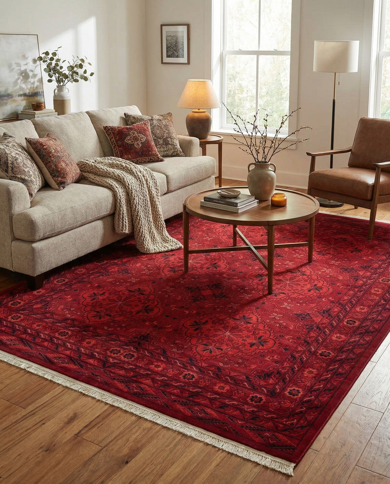 Samarkand Elegance Collection Area Rug -  Samanid Rectangle Red  lifestyle 19