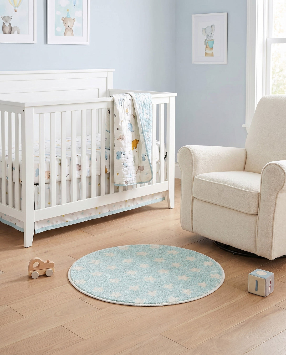 Wonder Tykes Collection Area Rug -  Mosaic Round Clear Blue  lifestyle 186