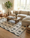 Sonoran Collection Area Rug - BellRock Rectangle Black and White  lifestyle 54