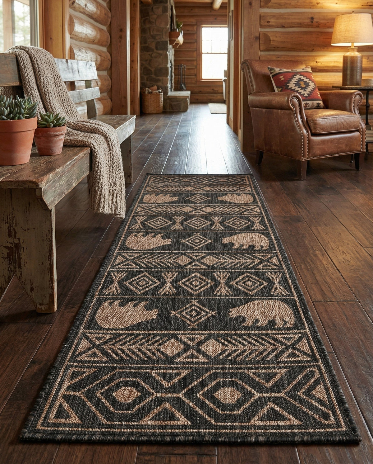 Mesa Oasis Rugs Collection Area Rug - Sundown Runner Black  lifestyle 38