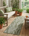 Seaside Blooms Collection Area Rug -  Evergreen (Green) Runner Green  lifestyle 32