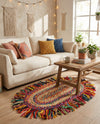 Osian Looms Collection Area Rug - Kathmandu Oval Multi  lifestyle 59