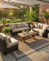 Terrace Fringe Collection Area Rug - Veranda (Brown) Rectangle Brown  lifestyle 42