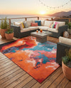 Urban Terrace Collection Area Rug -  Patio Rectangle Gray and Pink  lifestyle 26