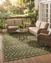 Garden Lattice Charm Collection Area Rug -  Pergola (Green) Rectangle Green  lifestyle 14