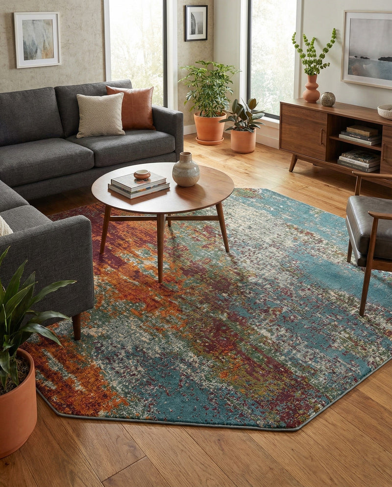 Arcadia Rugs Collection Area Rug -  Avalon Octagon Multi  lifestyle 79