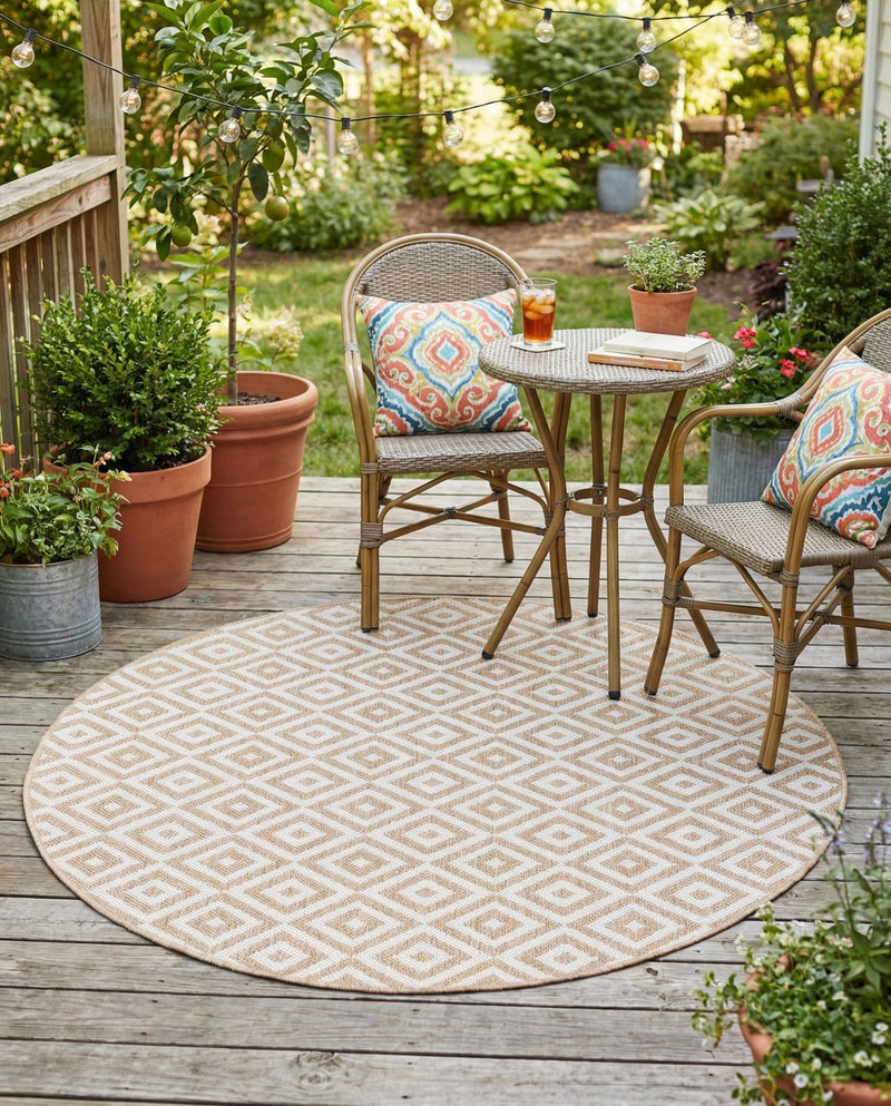 Urban Oasis Rugs Collection Area Rug -  Rooftop (Beige) Round Beige  lifestyle 49