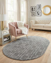 Hollywood Luxe Collection Area Rug -  Beverly (Gray Silver) Oval Gray Silver  lifestyle 57